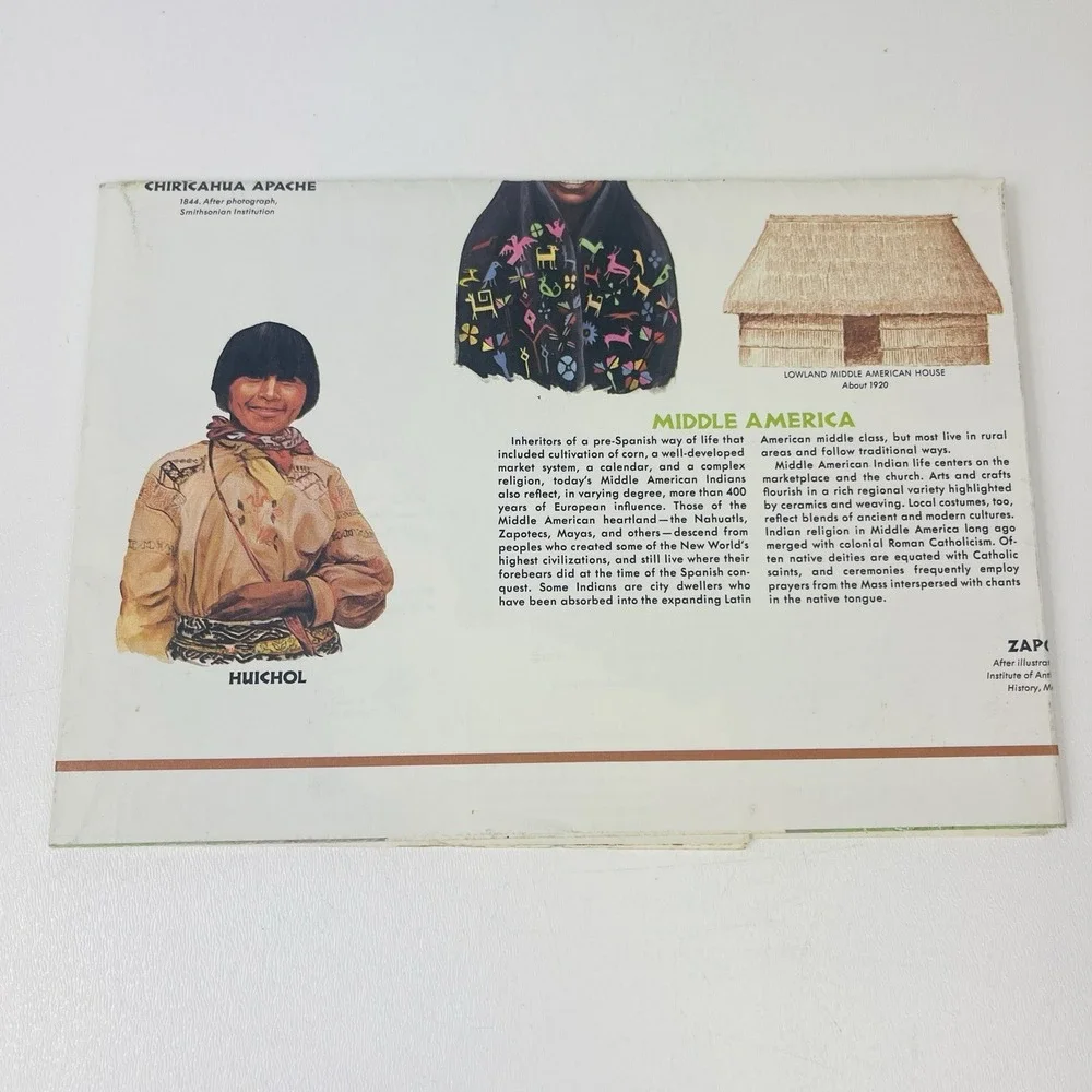 National Geographic December 1972 Map Indians of North America Before Columbus